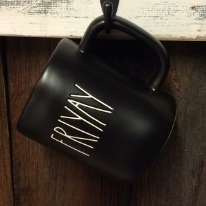 New Rae Dunn FRIYAY Black Mug